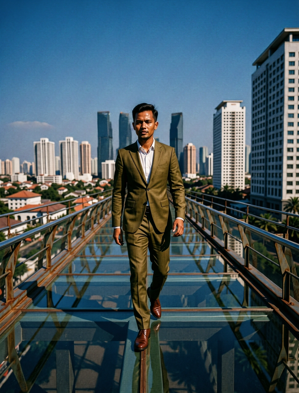 Modern sartorial silhouettes in an urban environment